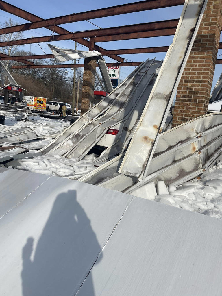 Over 10 injured after multiple gas station canopies collapse under ...