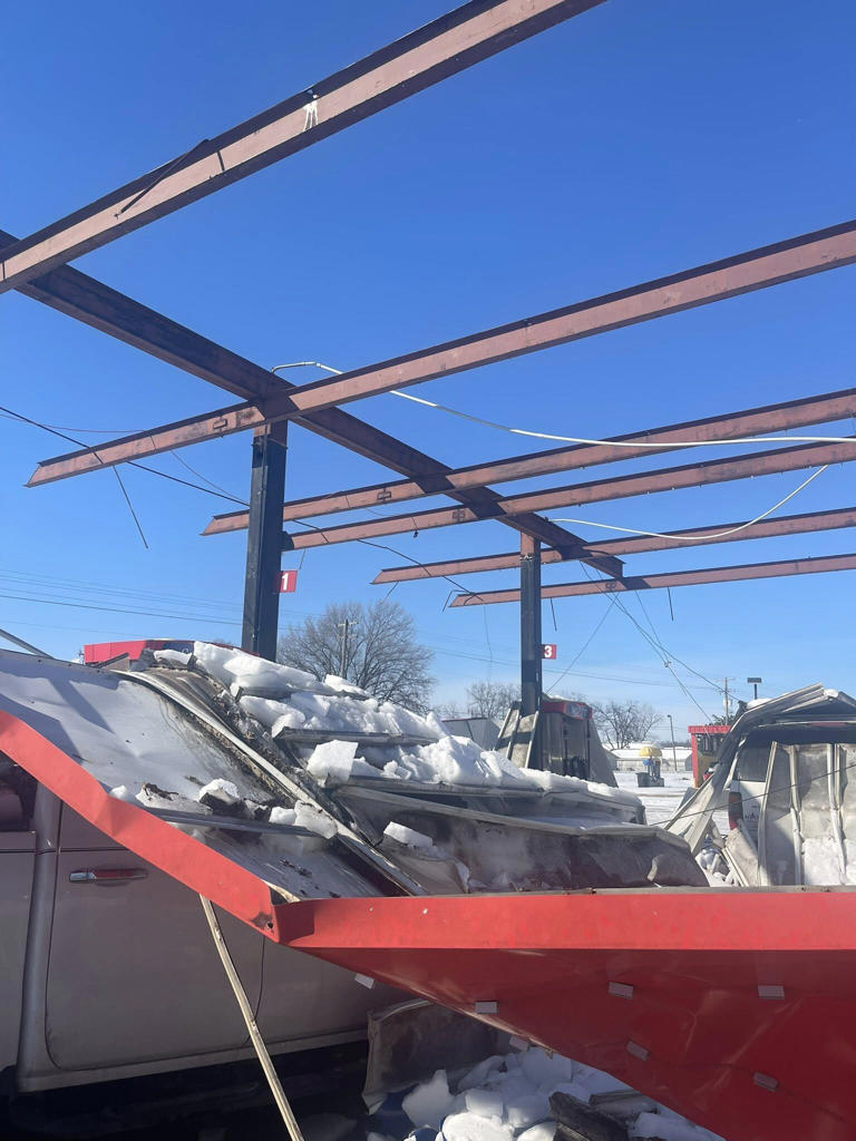 Over 10 injured after multiple gas station canopies collapse under ...