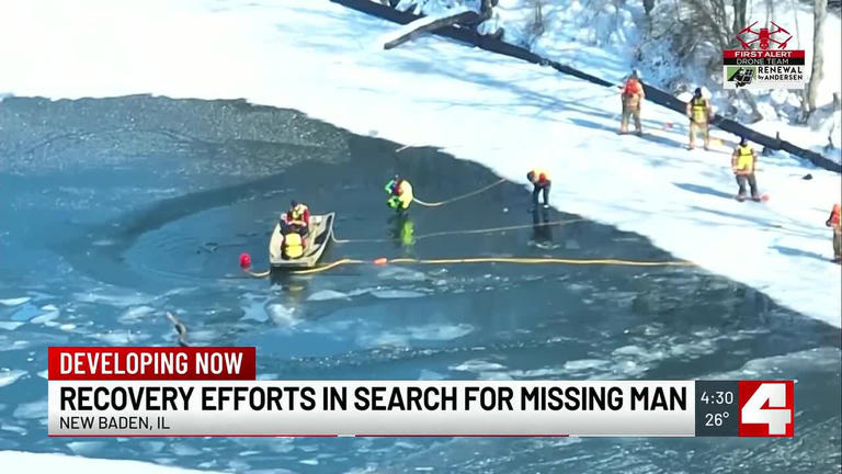 Crews recover body of man who fell into icy pond near New Baden while ...