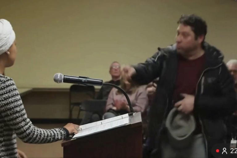 Ilhan Omar attacked by man at Minneapolis town hall meeting hours after ...