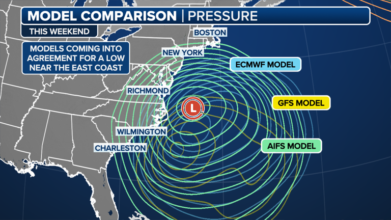 Tracking potential NYC weekend nor'easter as East Coast snow chances ...