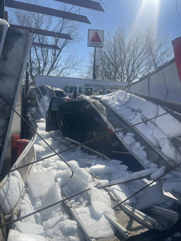 Over 10 injured after multiple gas station canopies collapse under ...