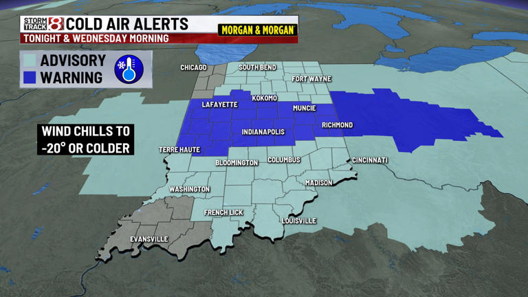 Extreme cold warnings back in effect tonight, well below normal temps ...
