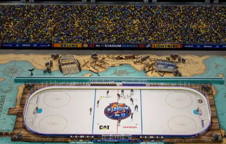 Images: The ice rink for the outdoor game in Tampa Bay is magnificent