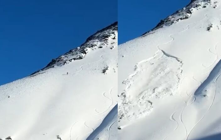 Impactante video muestra cómo un esquiador provoca avalancha y ...
