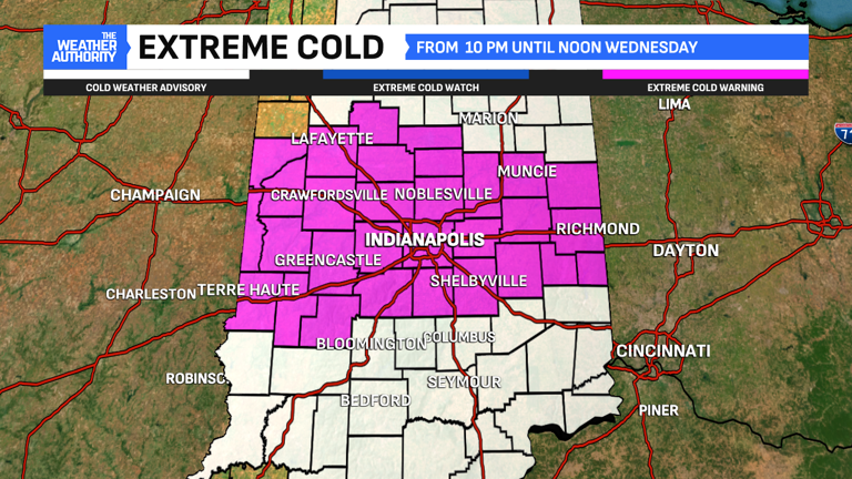 An extreme cold warning is in effect overnight