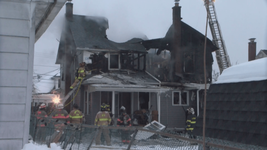 Firefighters brave cold temperatures to battle blaze