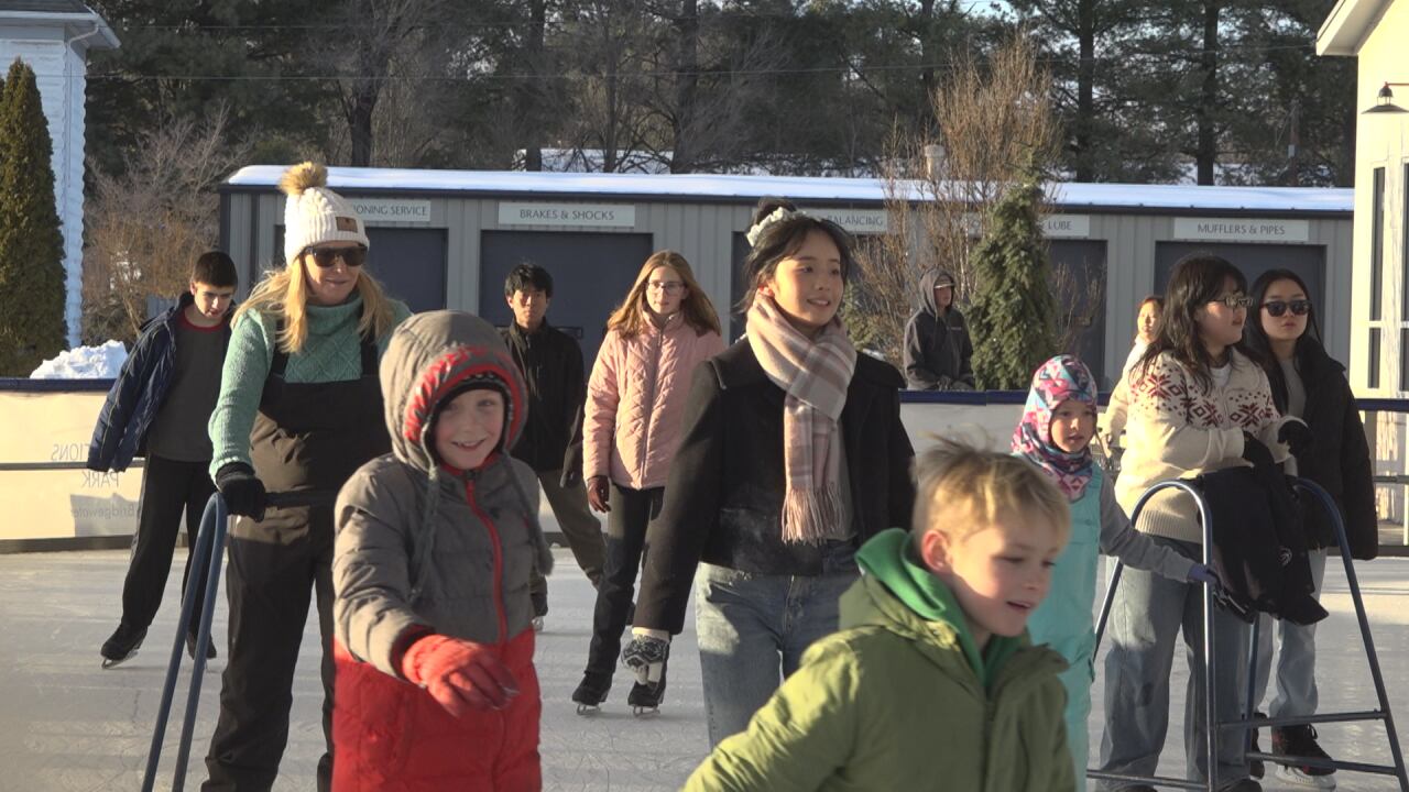Community members enjoy snow day ice skating at Bridgewater’s ...