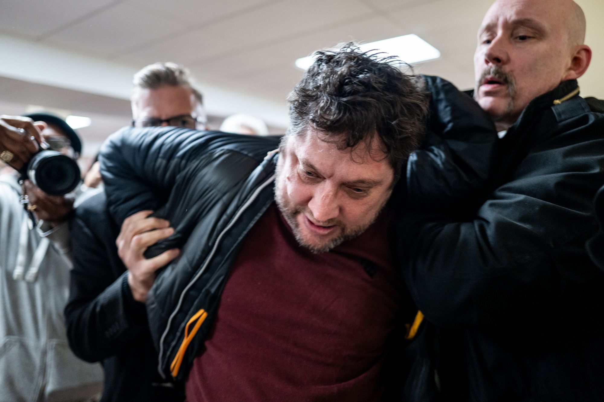 Man detained after 'spraying substance' on Ilhan Omar at town hall