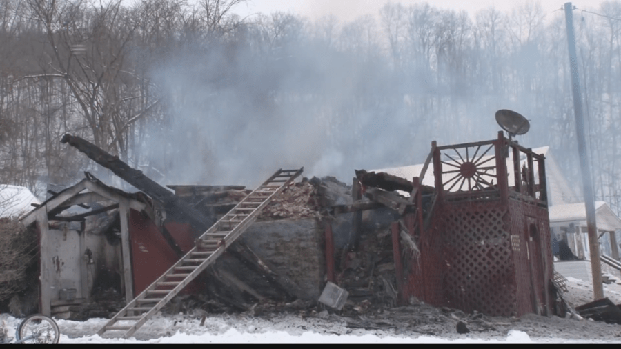 Fire destroys home in Bemont County; Crews bust through ice in creek to ...
