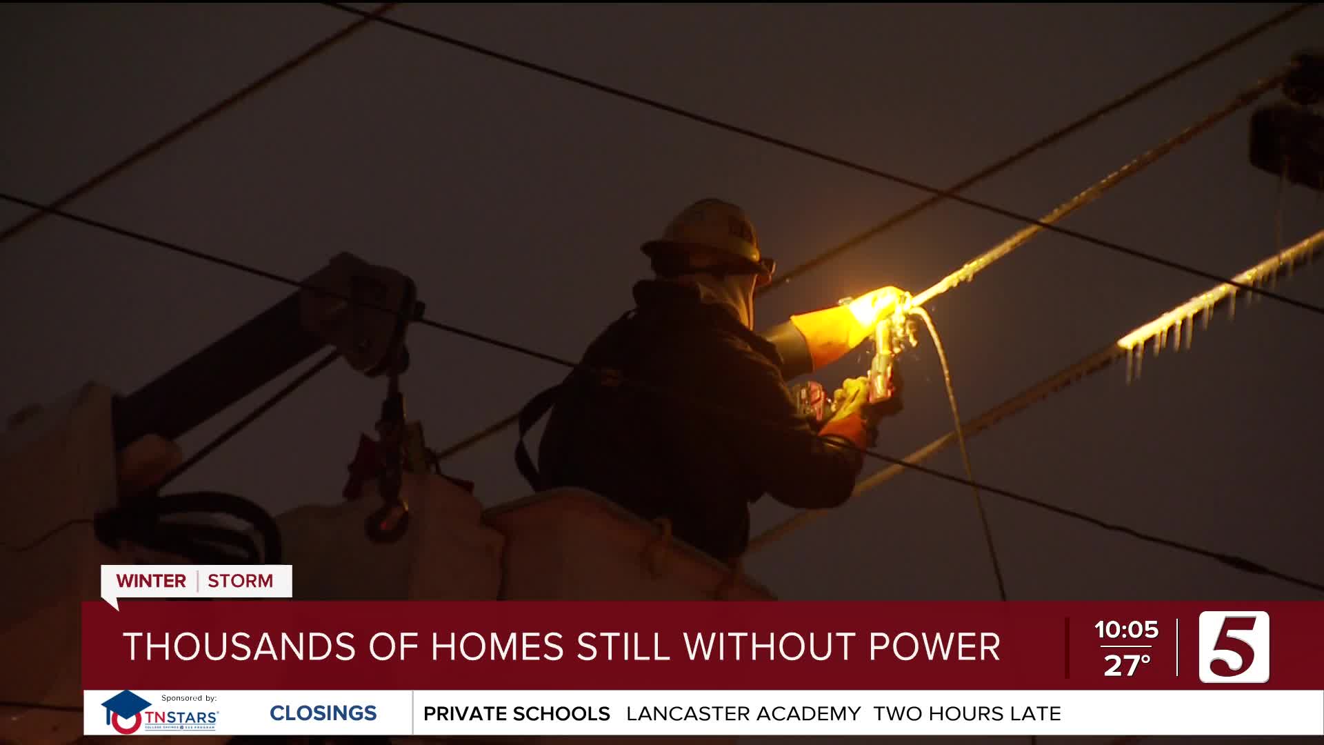 Power restoration efforts continue as thousands of Middle Tennessee ...