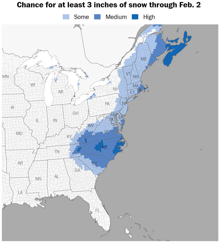 Where a nor’easter will bring heavy snow, strong winds and waves this ...