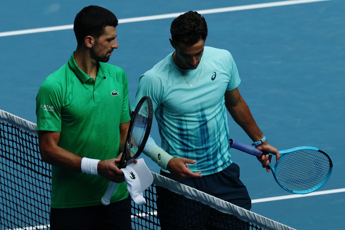 'Lucky' Djokovic sets up Sinner showdown after Musetti retires