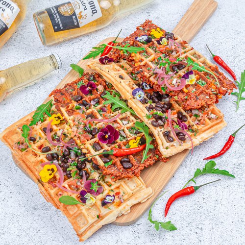 Chicken & rice waffles