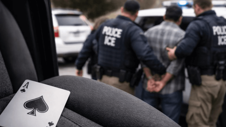 ICE accused of leaving 'ace of spades' intimidation cards after ...