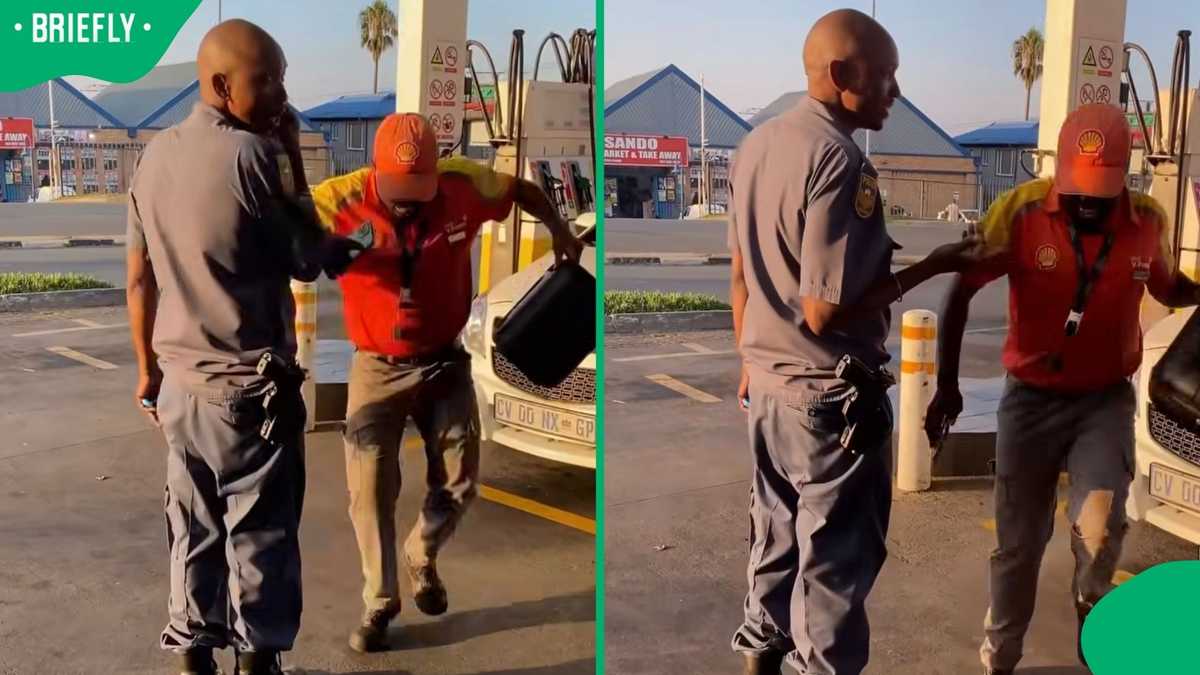 Cop stunned as petrol attendant pulls spicy Zep dance at filling station