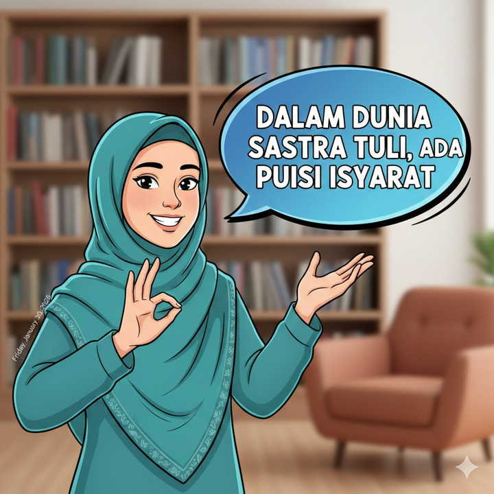 AA1VAPXK Bahasa isyarat tampilkan puisi kompleks secara visual