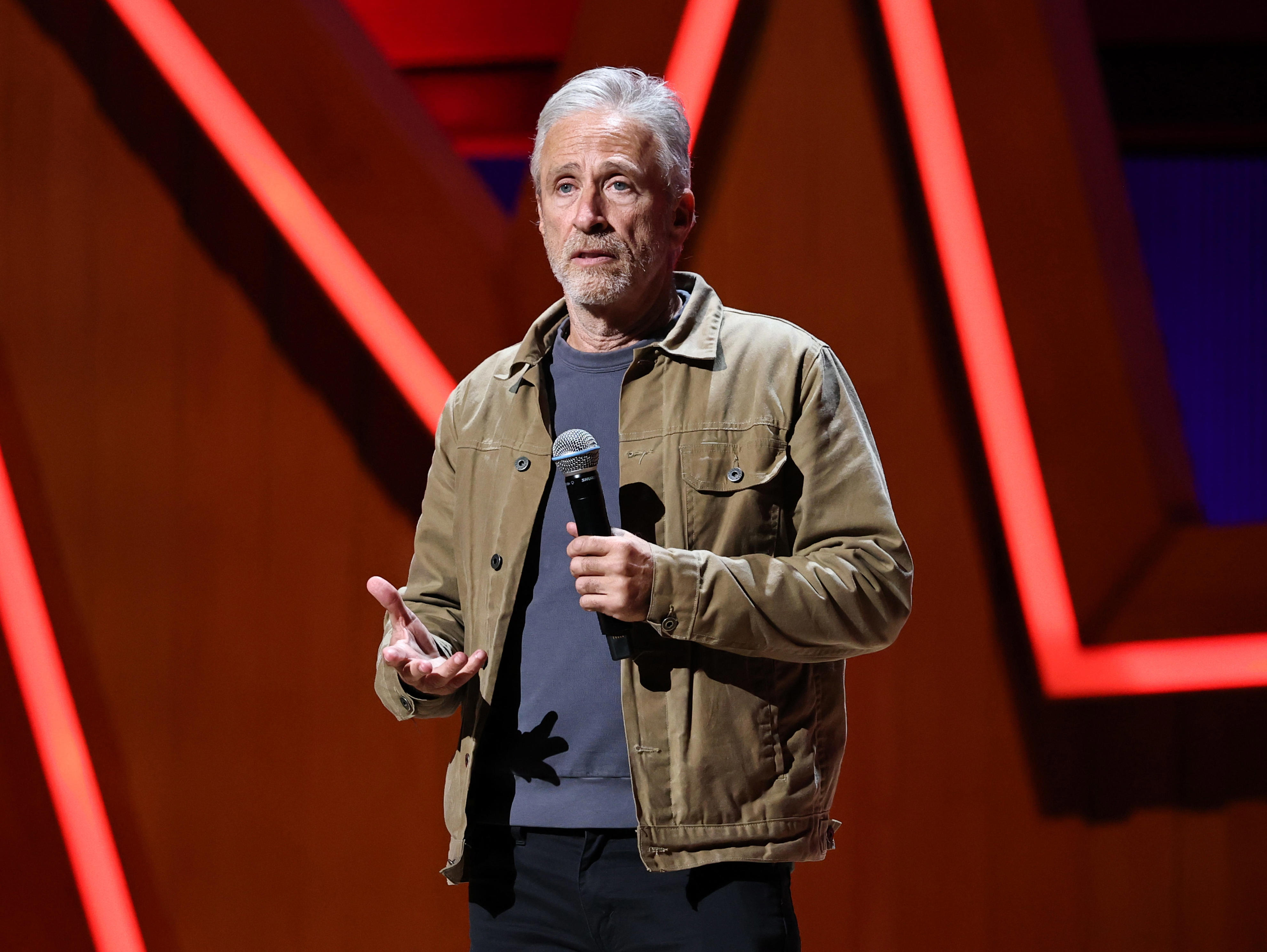 Jon Stewart addresses why he's named in the Epstein files
