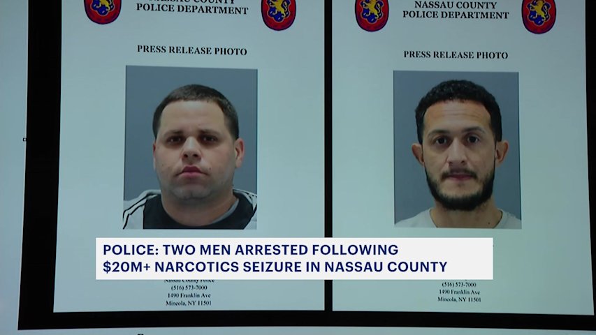 Police: 2 men arrested following $20M narcotics seizure in Nassau County