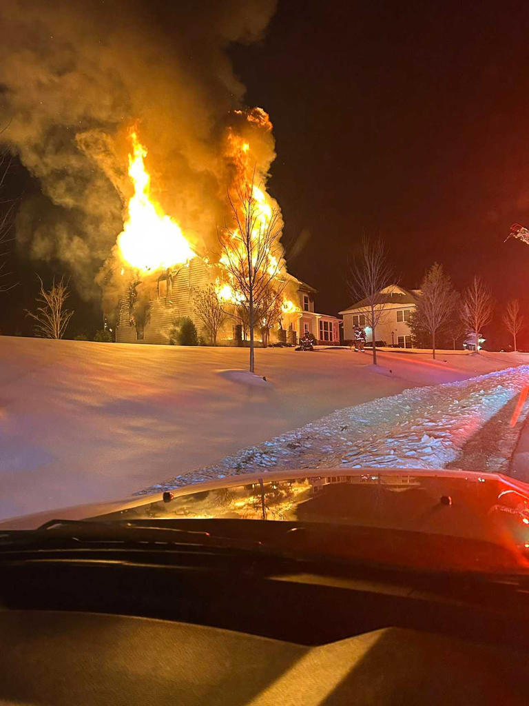 Maryland home collapses in overnight fire as flames rip through snow ...