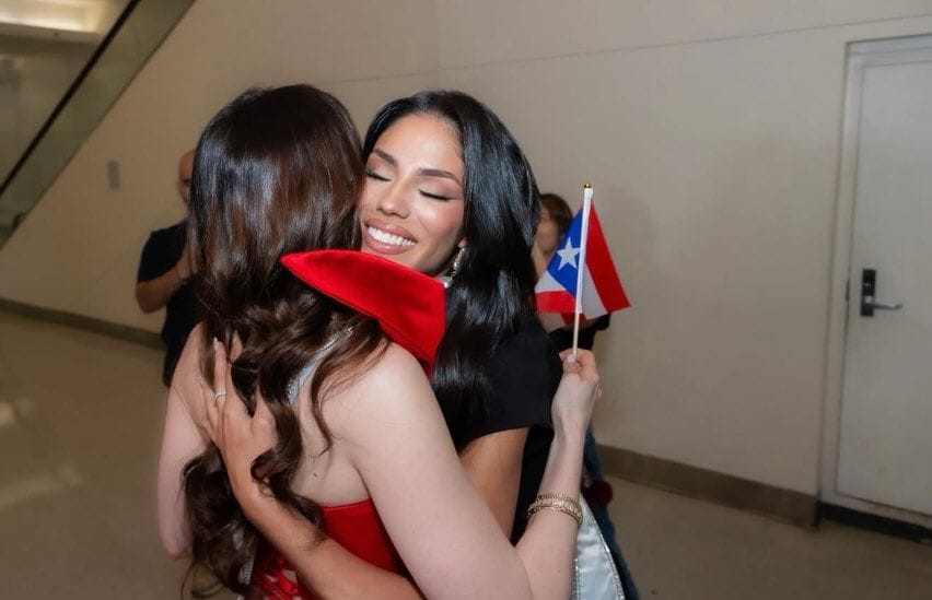 Miss Universe Fátima Bosch fue recibida en Puerto Rico por Miss Zashely Alicea.