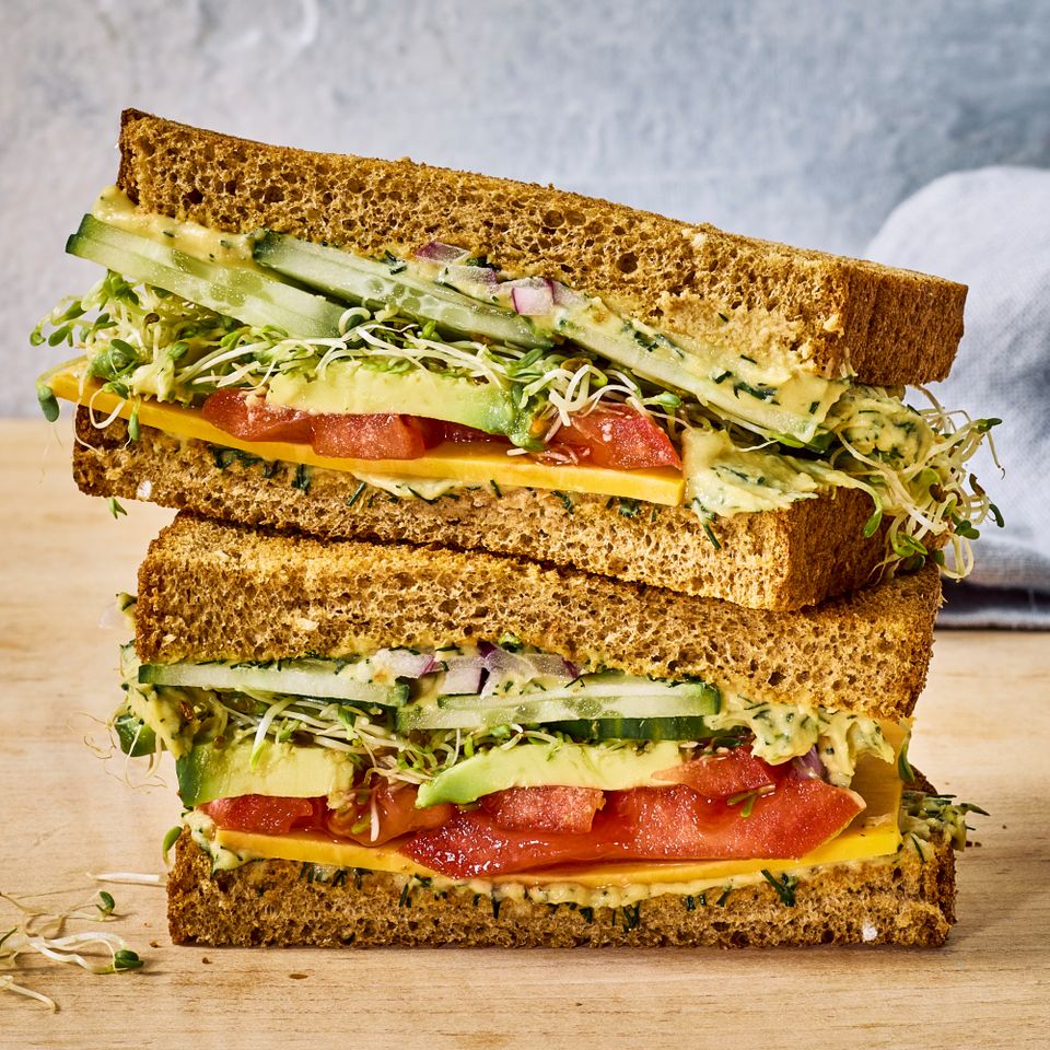 an image of the Avocado-Tomato-Cucumber Sandwich