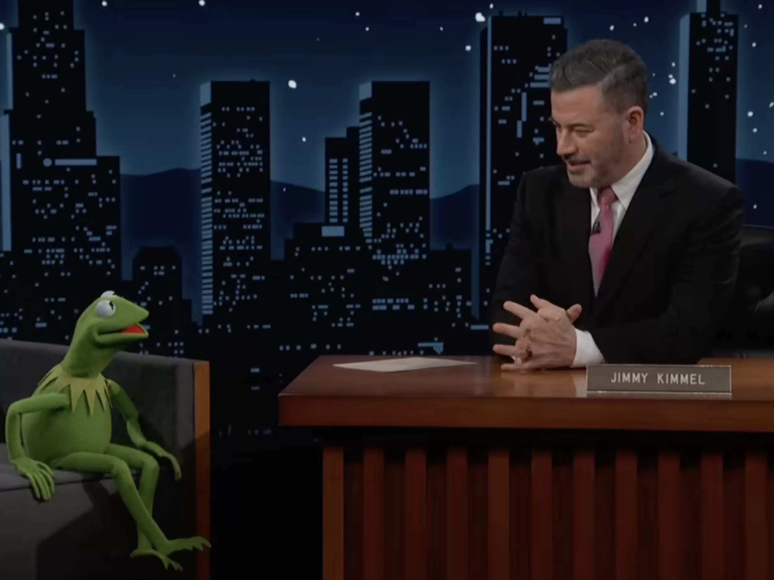 Kermit joins 'Jimmy Kimmel Live' to talk 'The Muppet Show' return