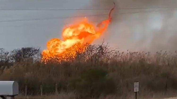 Natural gas pipeline explodes, burns in Cameron Parish injuring 1 person