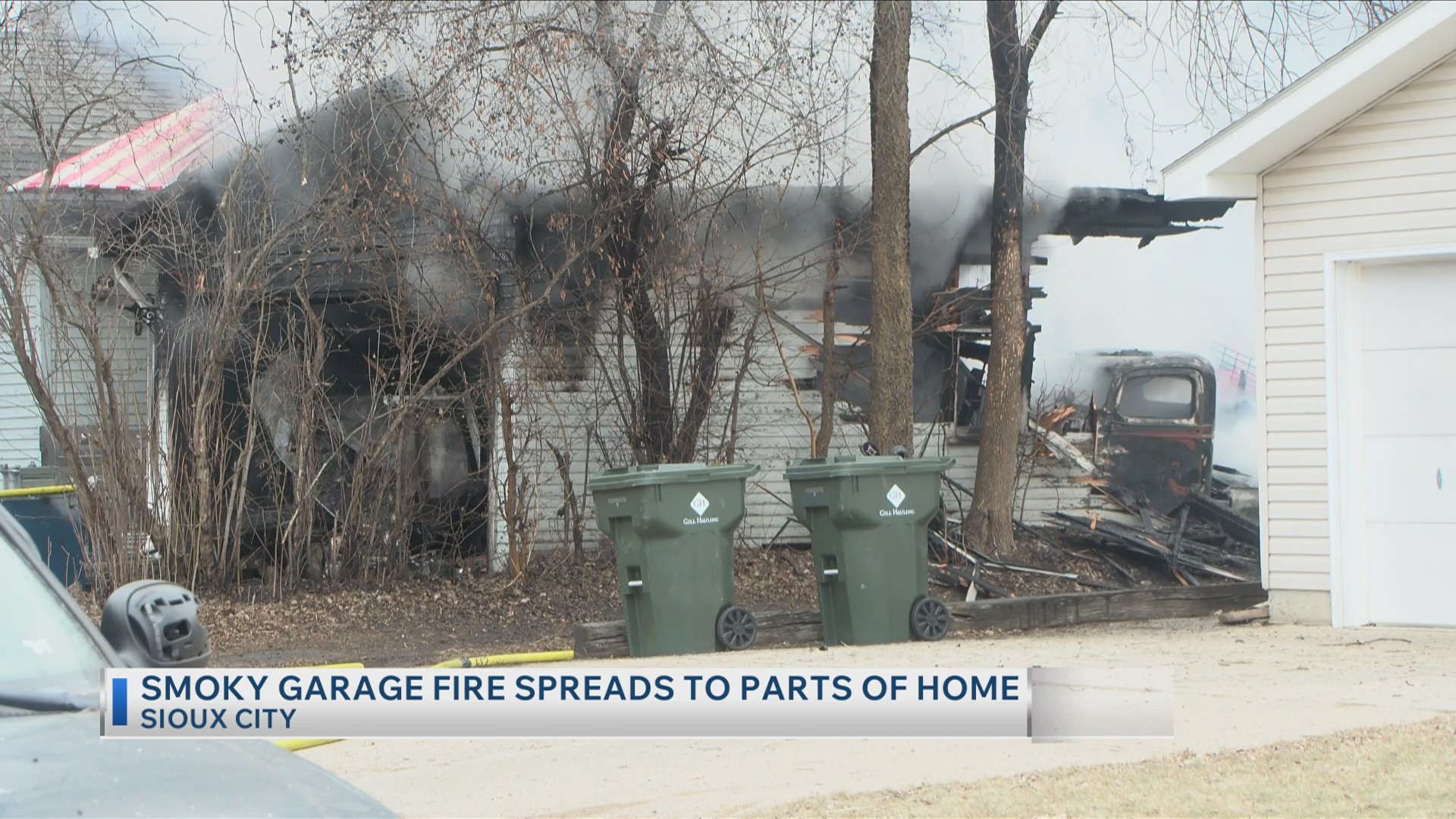 Smoky garage fire spreads to parts of home