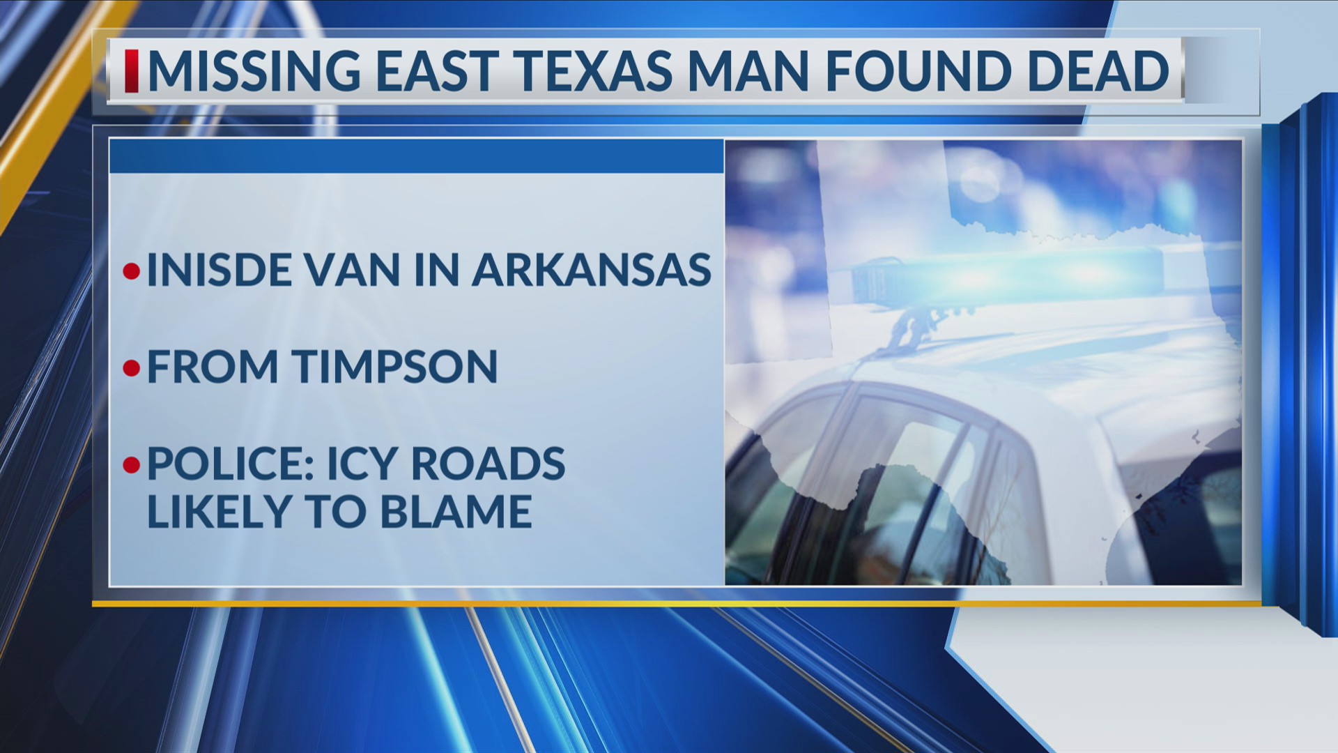 Missing East Texas man found dead in ditch off I-30 in Arkansas