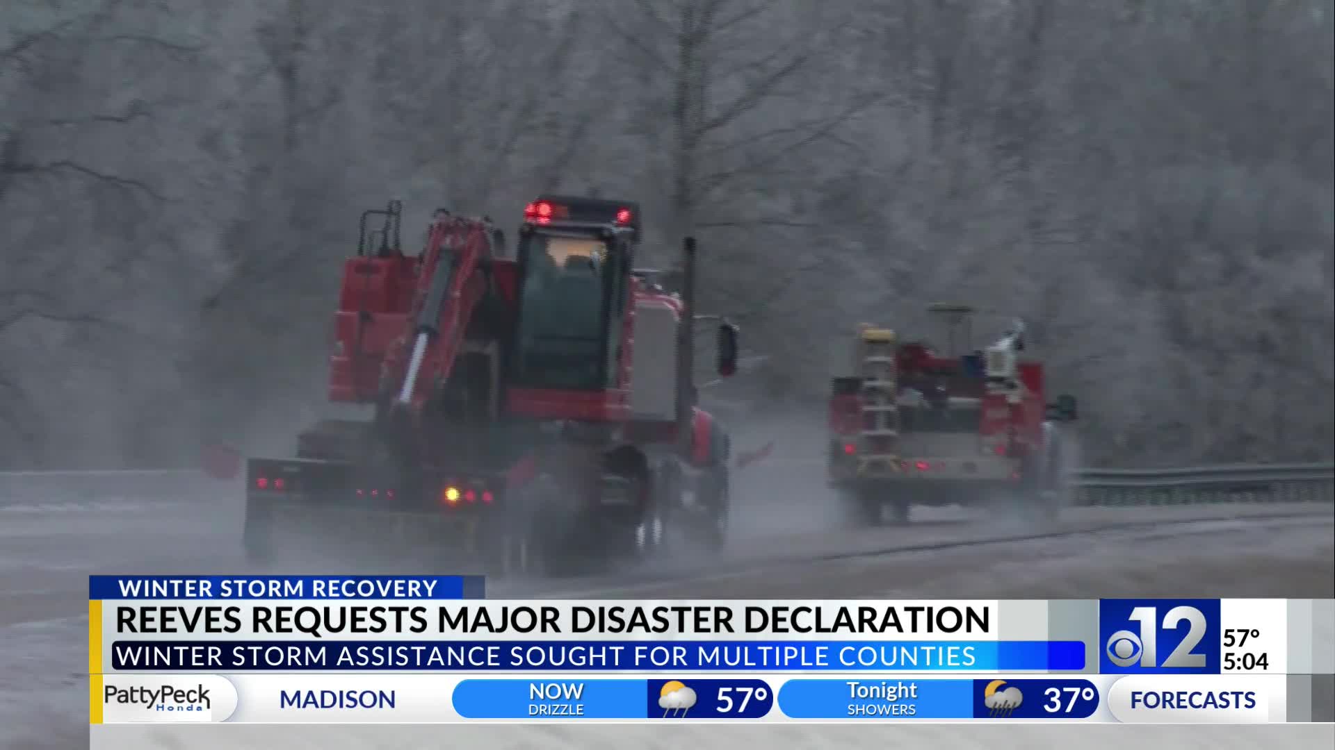 Mississippi governor requests major disaster declaration after winter storm
