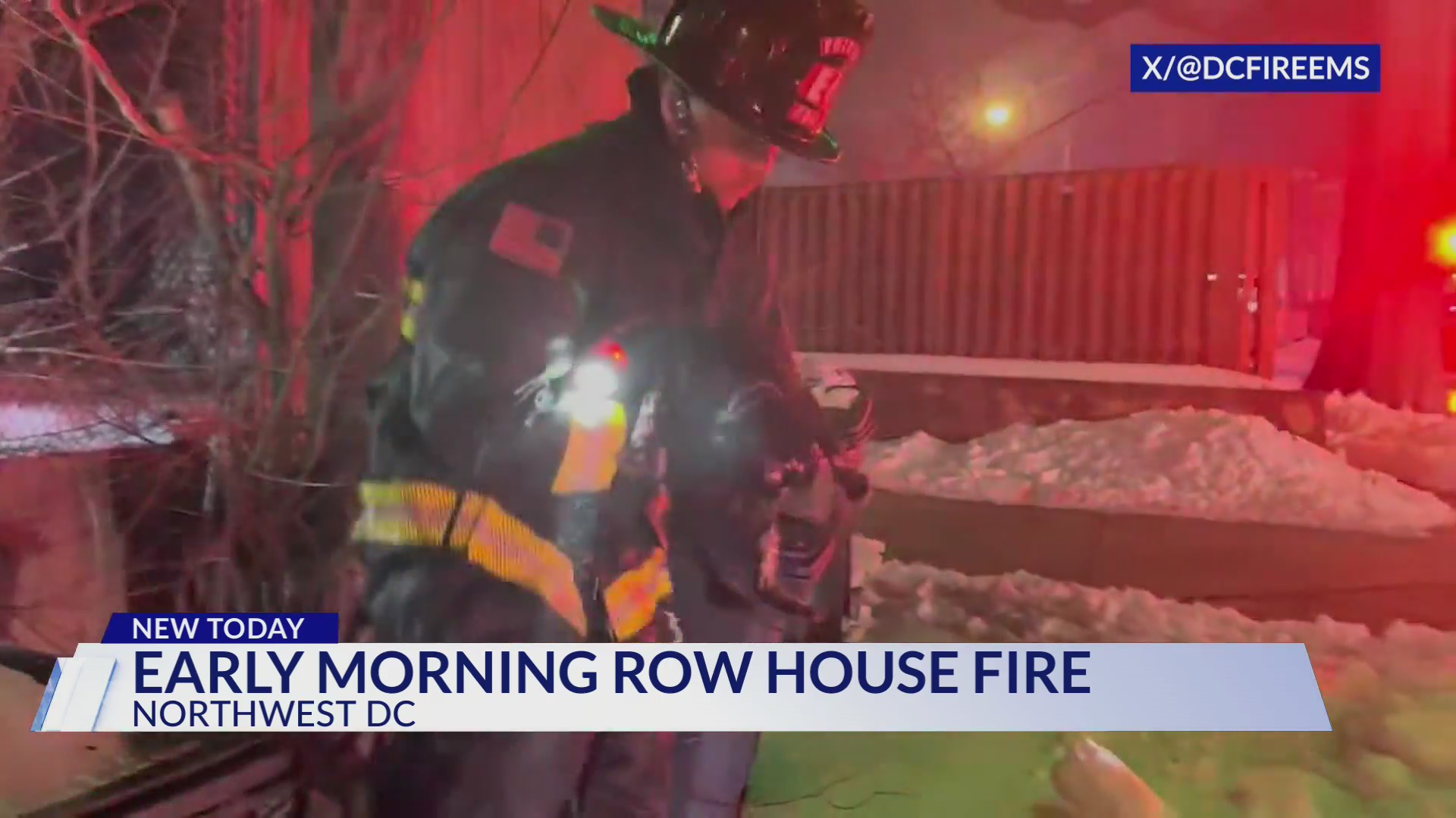 DC firefighter, cat injured in early morning row house fire in Northwest