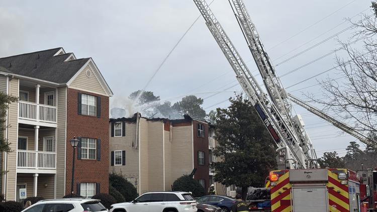 38 people displaced after large fire at Columbia apartment complext