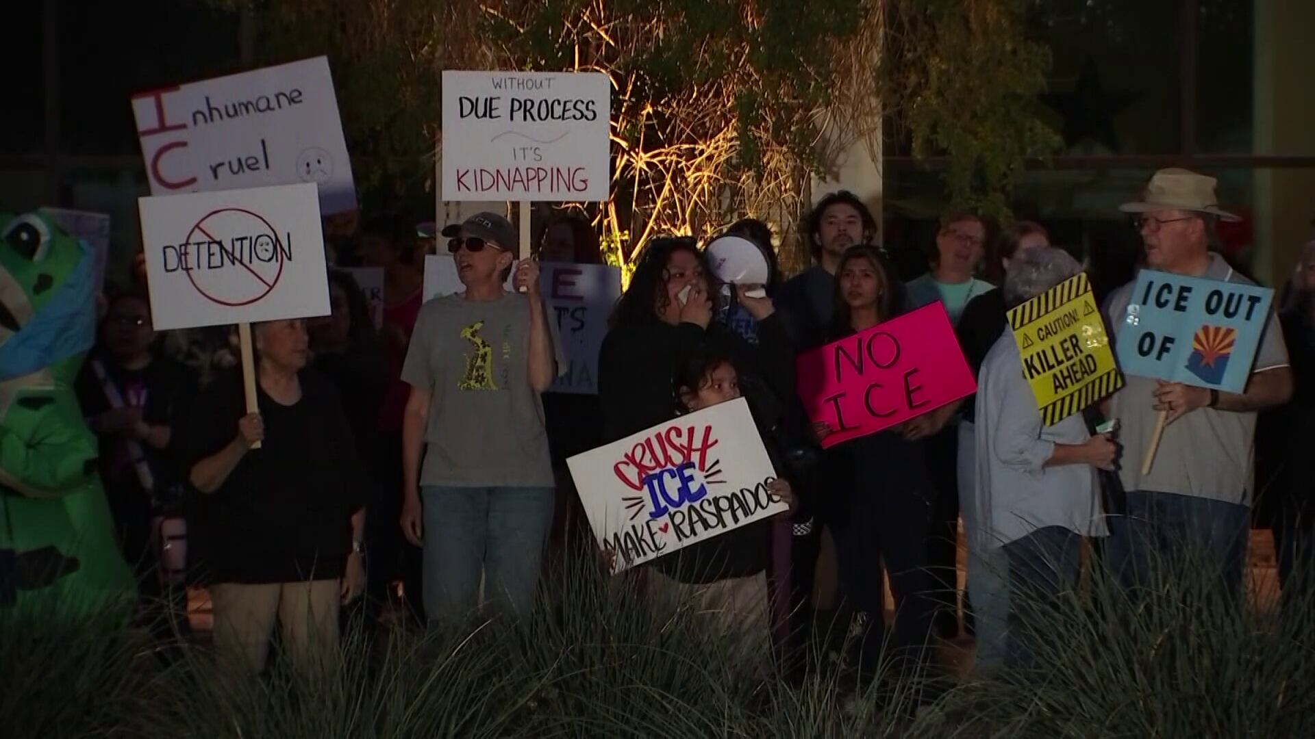 Dozens protest as Surprise mayor says ICE facility is out of city’s hands