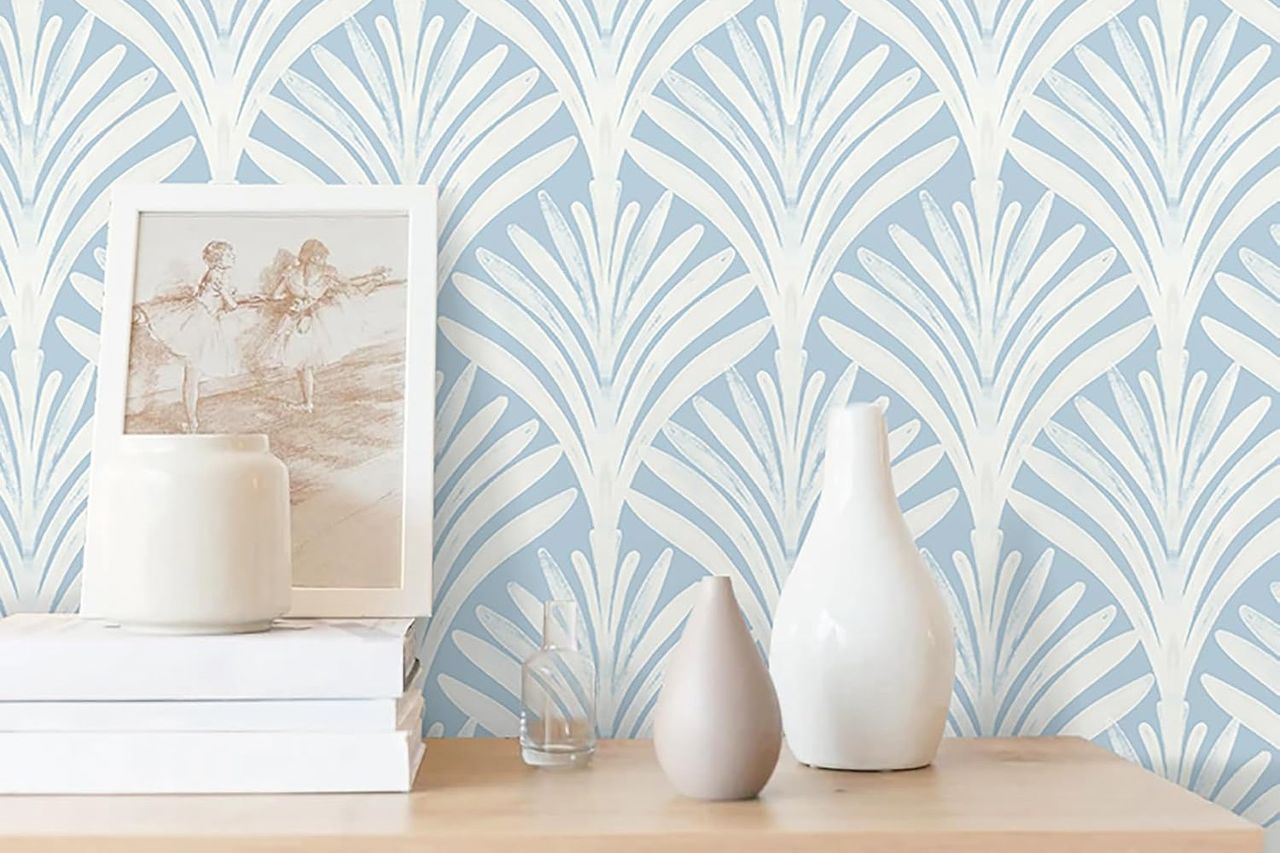 Hopepak 17.3''x197'' Blue Peel and Stick Wallpaper