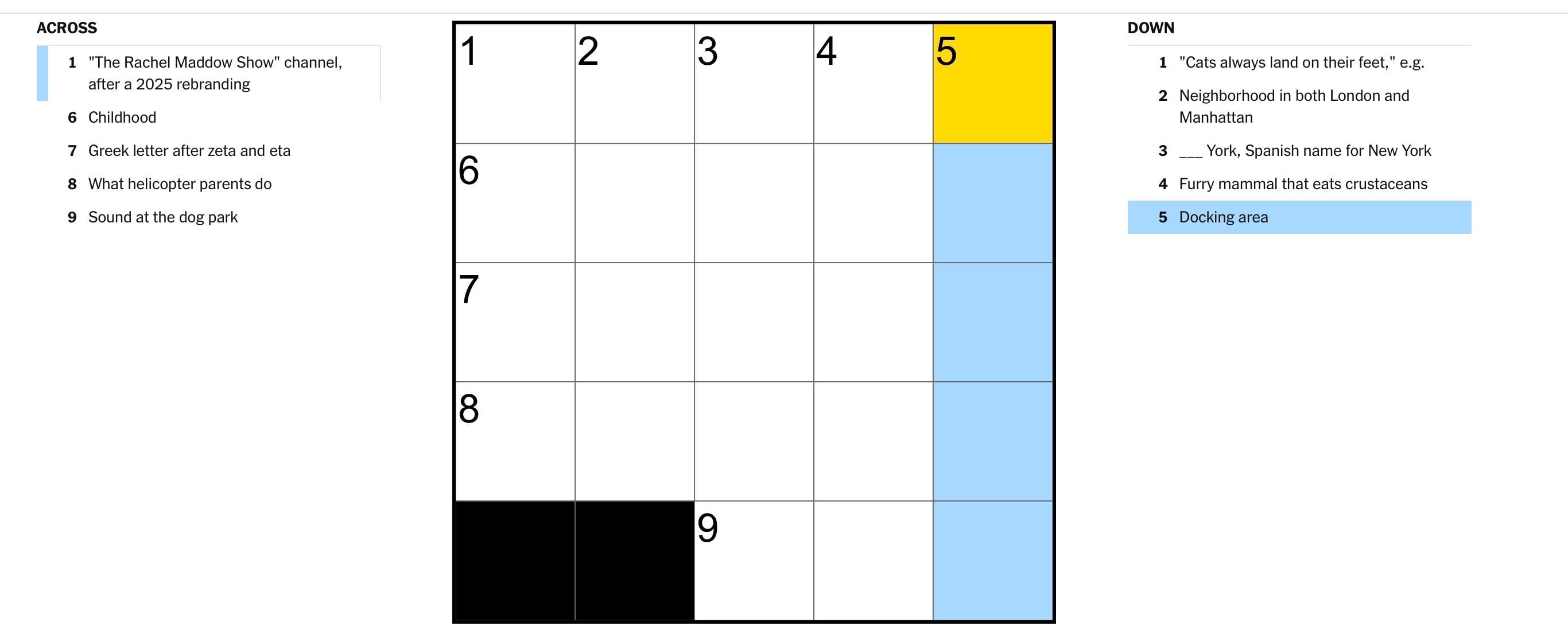NYT mini crossword hints, clues and answers for Wednesday, February 4, 2026