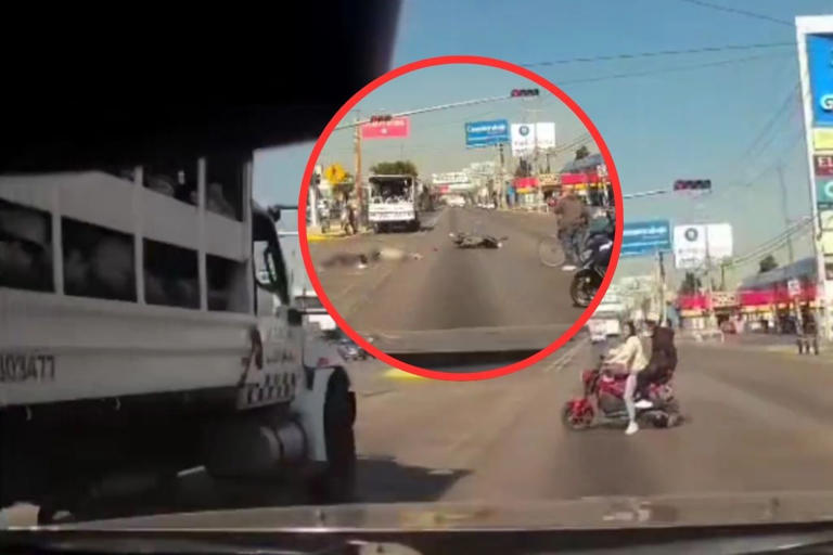 Moto es embestida por camión de la Guardia Nacional en carril del ...