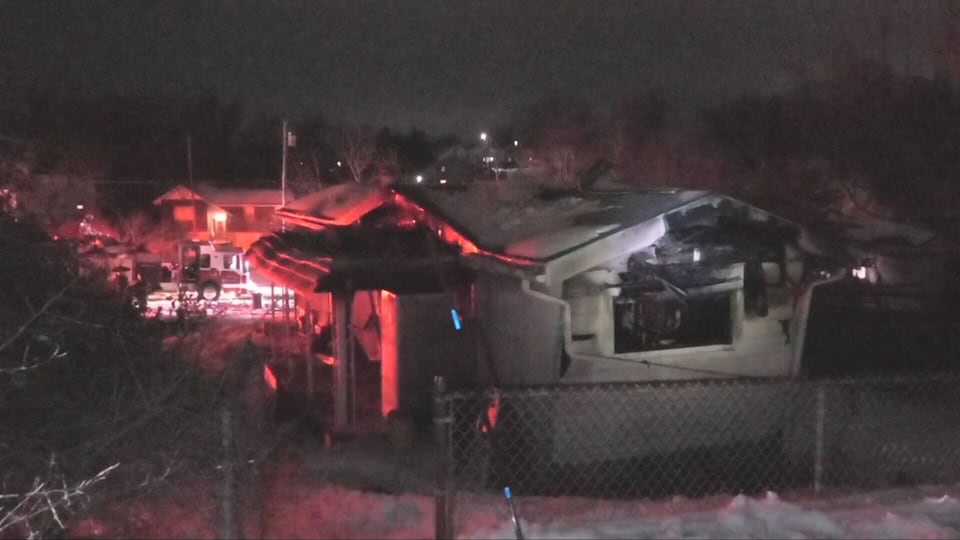 Mobile home scorched by fire in Luzerne Township