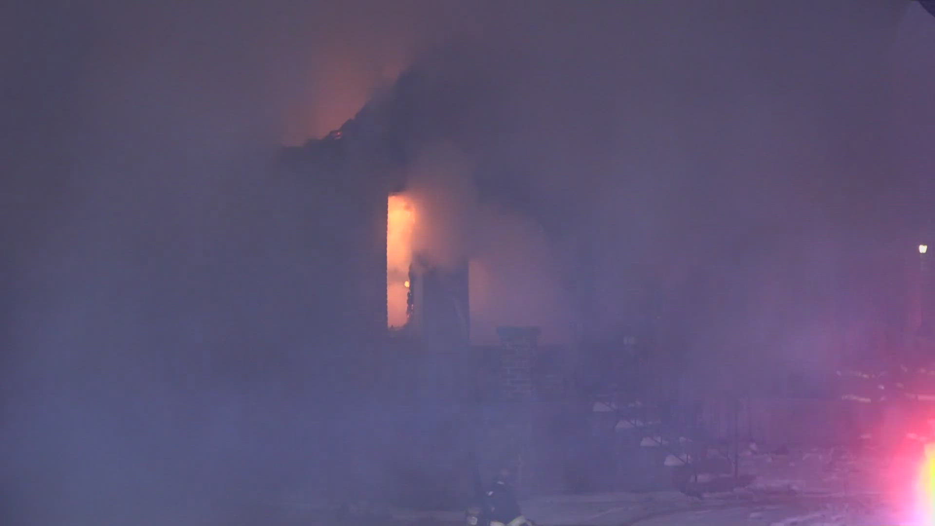 Crews battle house fire in north St. Louis County