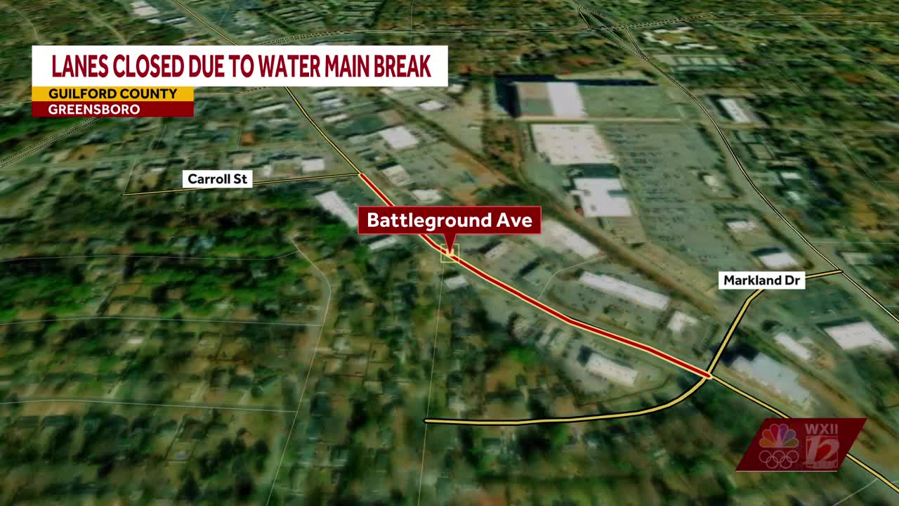 Multiple lanes on Battleground Avenue in Greensboro shut down by 8-inch ...