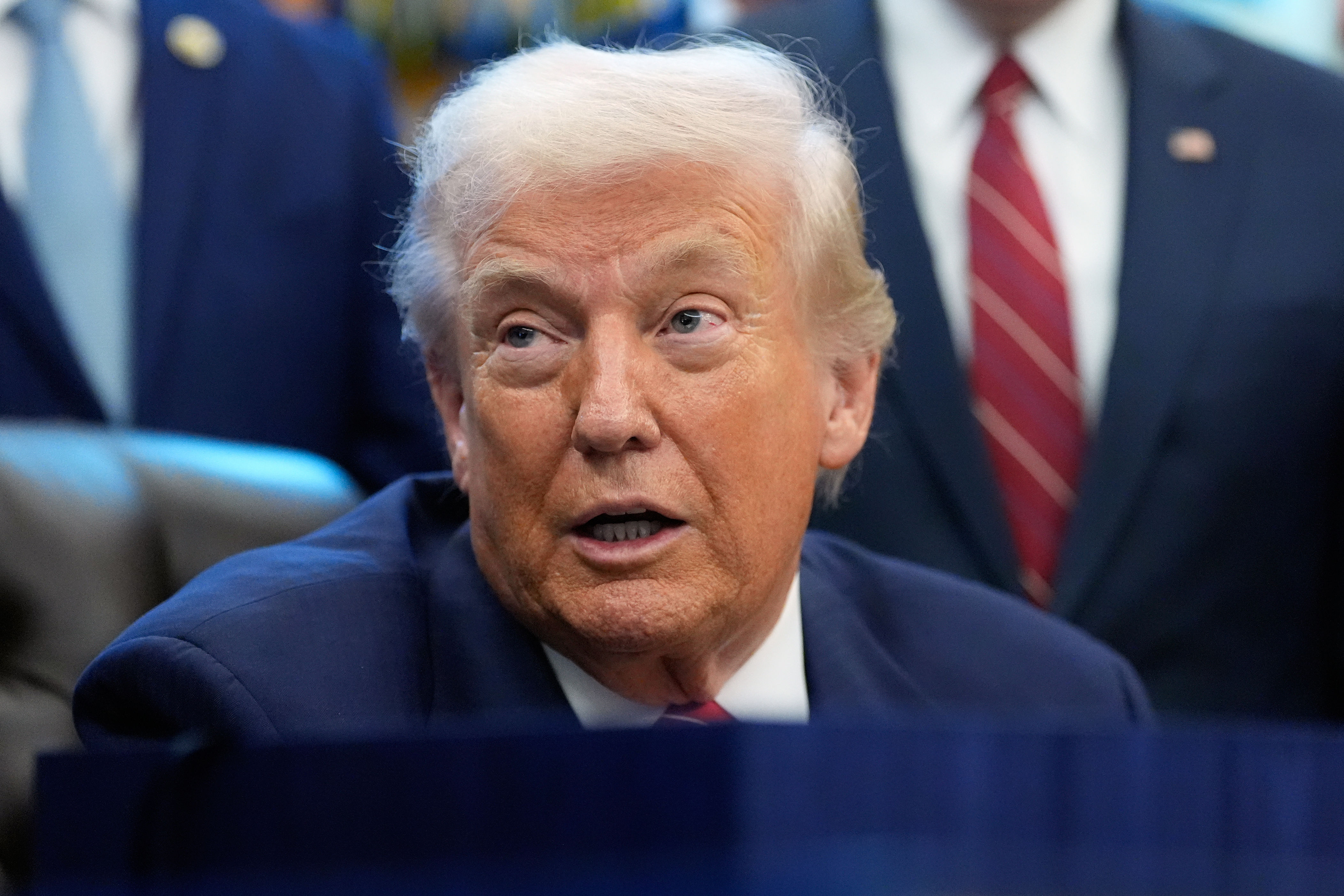 Donald Trump reacts as Clintons set to testify on Epstein<br><br>
