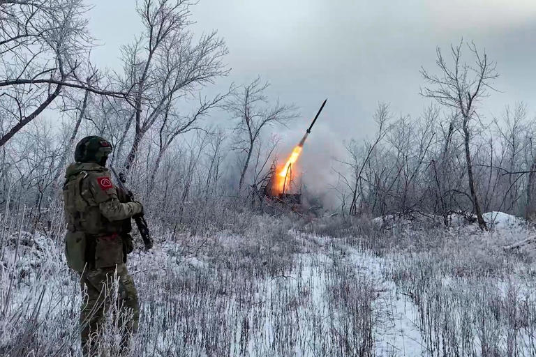 AP - PHOTO: In this image made from video provided by Russian Defense Ministry Press Service on Feb. 4, 2026, Russian rocket artillery fires toward Ukrainian positions at an undisclosed location in Ukraine.