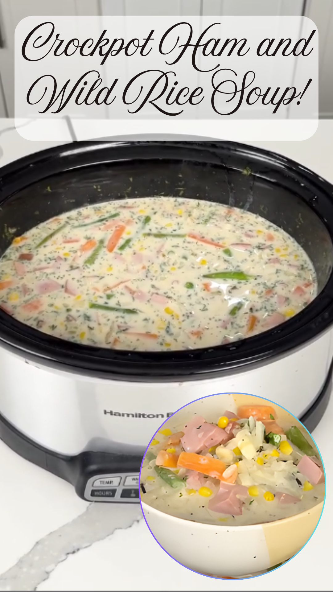 Hearty crockpot ham and wild rice soup