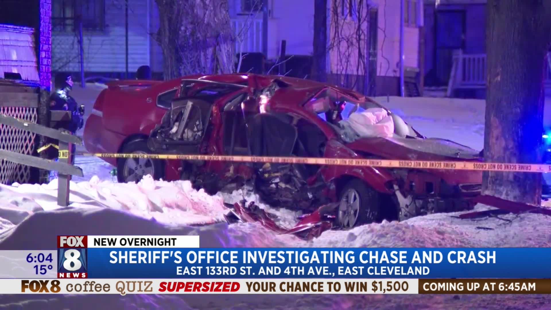 Overnight police chase ends in crash