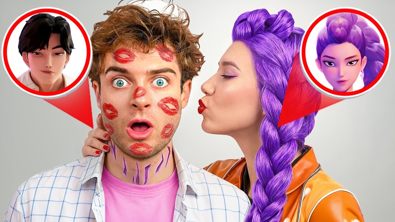 I survived KPOP demon hunters using extreme camouflage!