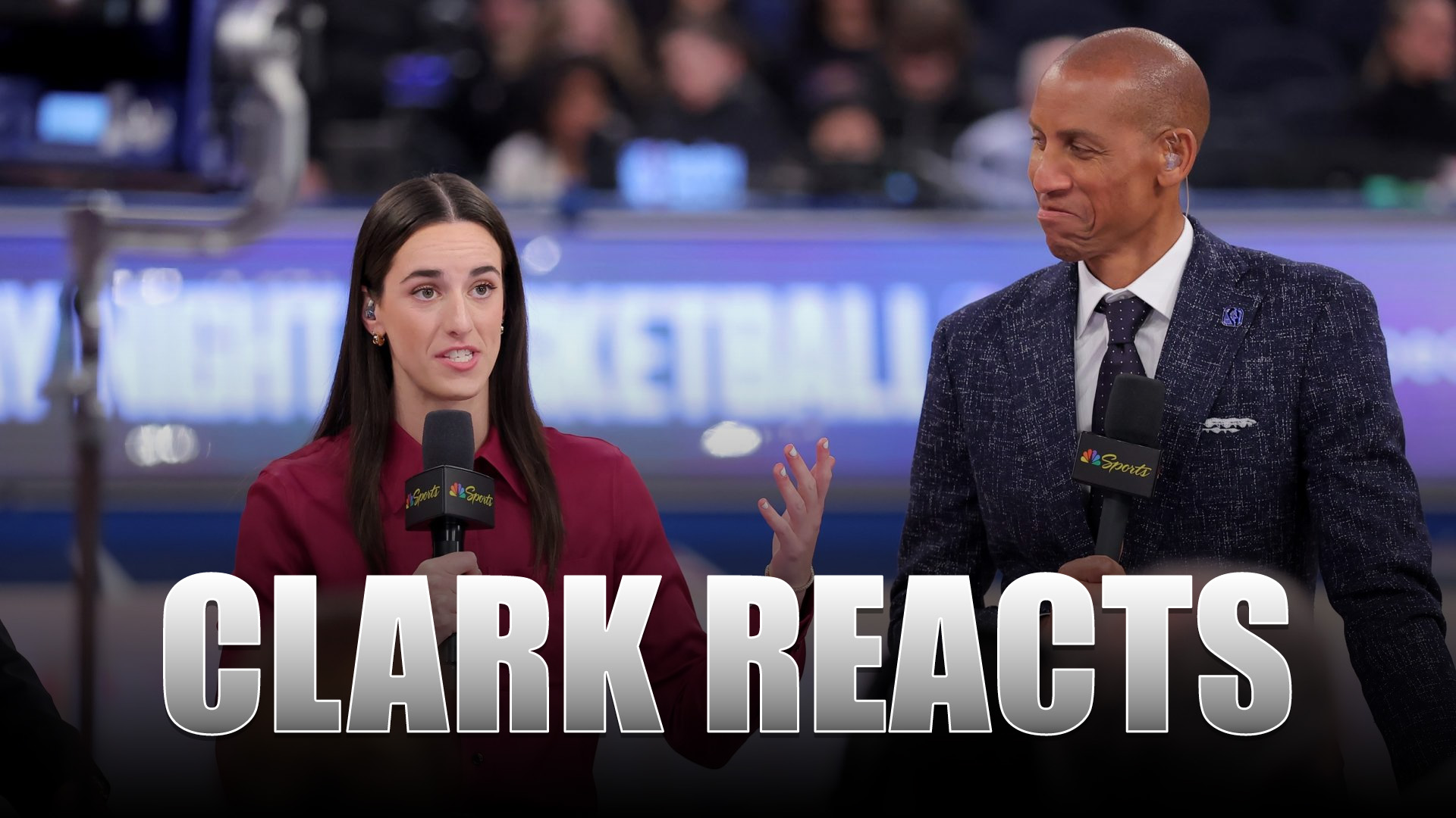 Caitlin Clark reacts after Reggie Miller’s NBA comparison