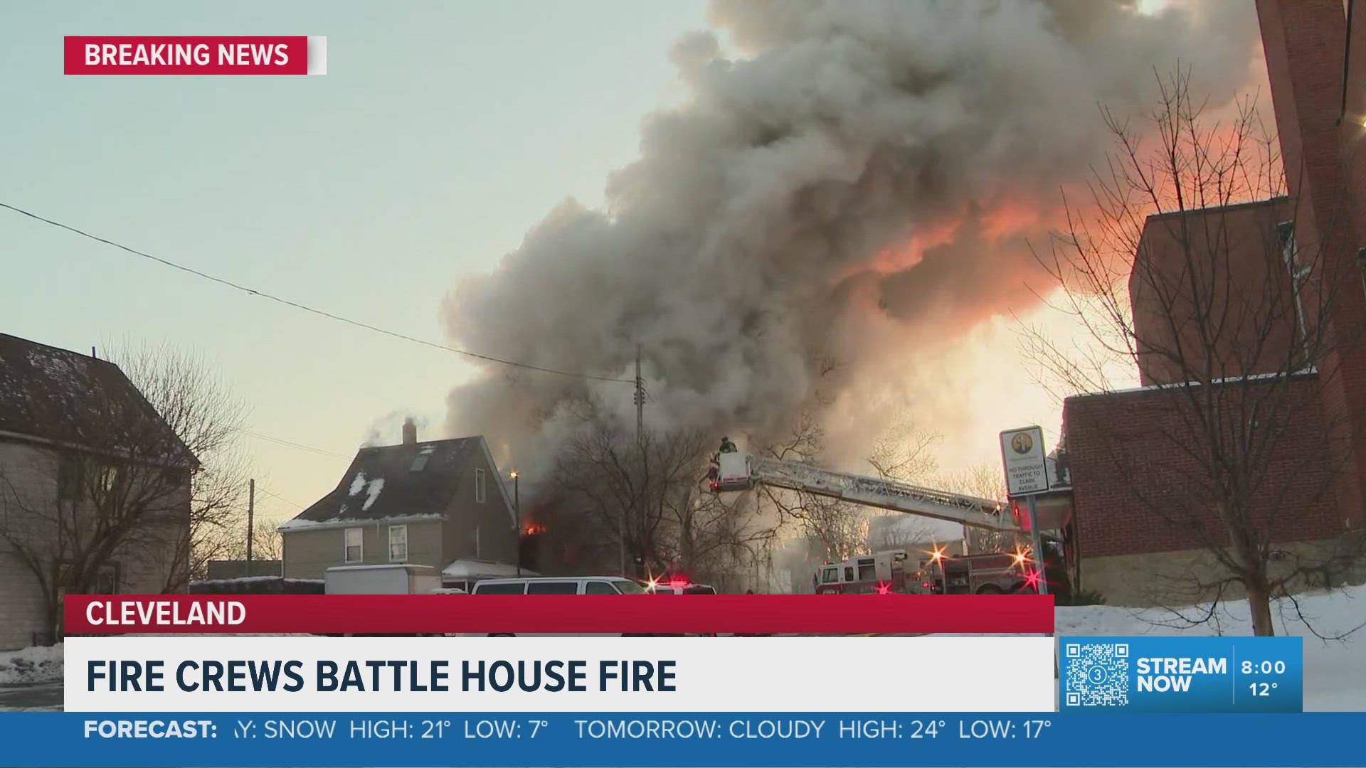Crews battle house fire in Cleveland's Tremont neighborhood