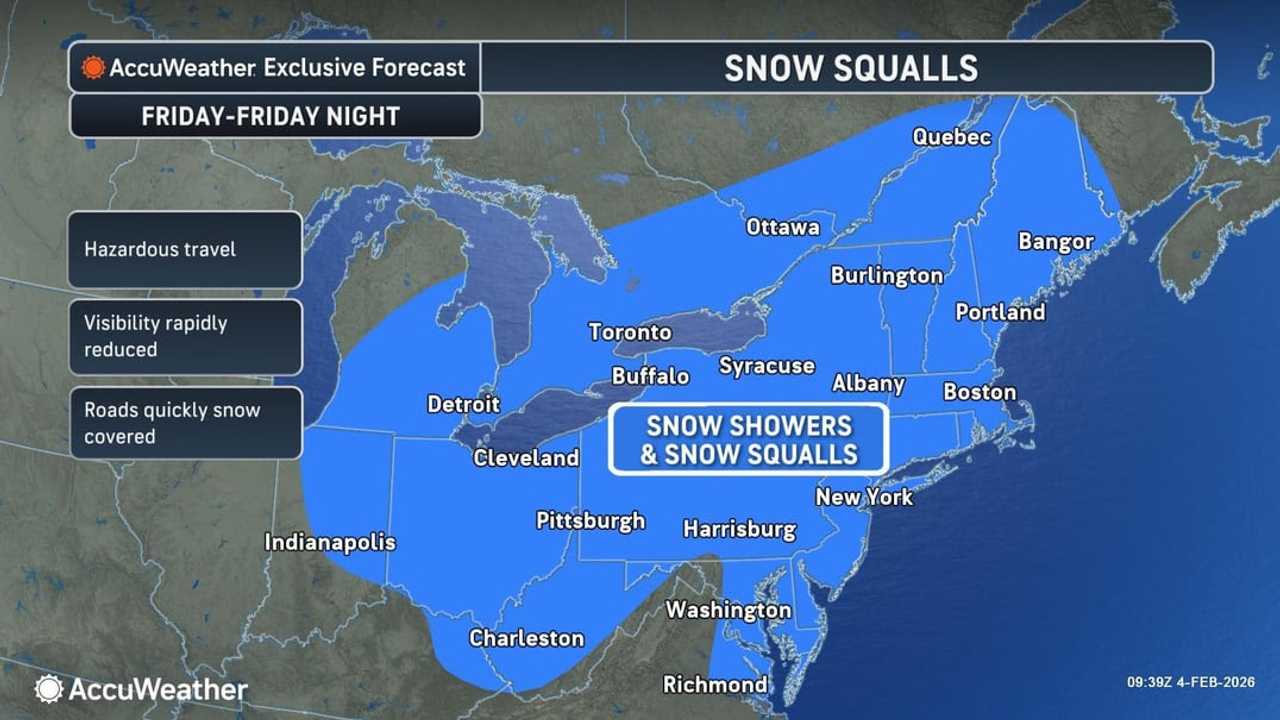 Cold front, widespread snow squalls will lead to new blast of Arctic ...