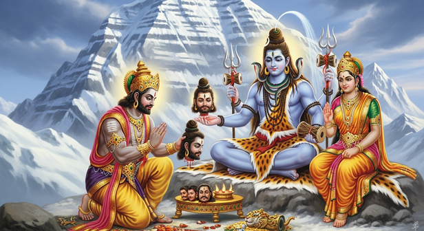 Why did Ravana bow to Shiva but still lose the war inside himself?