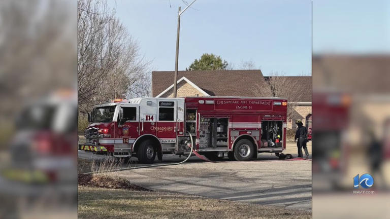 Two people, dog displaced after house fire on Vail Court in Chesapeake